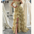 RFYR Puffy Evening Dress Off Shoulder Party Dresses Sweetheart Layered Prom Dress Appliques Evening Dress for Women Customized - Matrix Studios