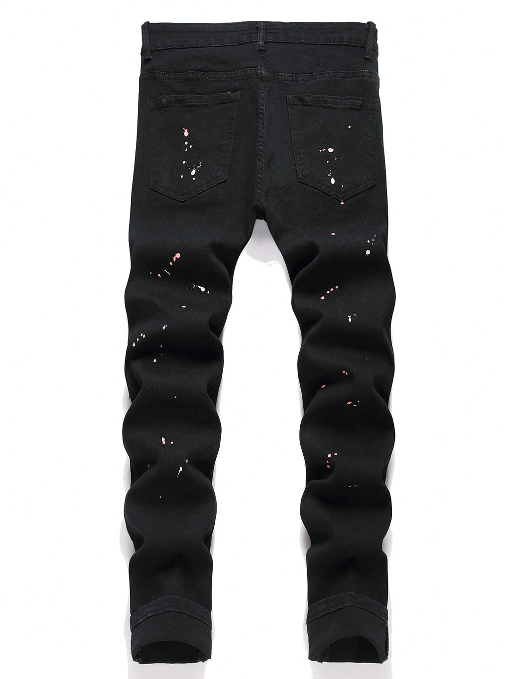 Men y2k Stretchy Skinny Denim Jeans For Men Casual pants Ripped Patchwork Hole Slim Fit Denim Hip Hop Black Straight Trousers - Matrix Studios