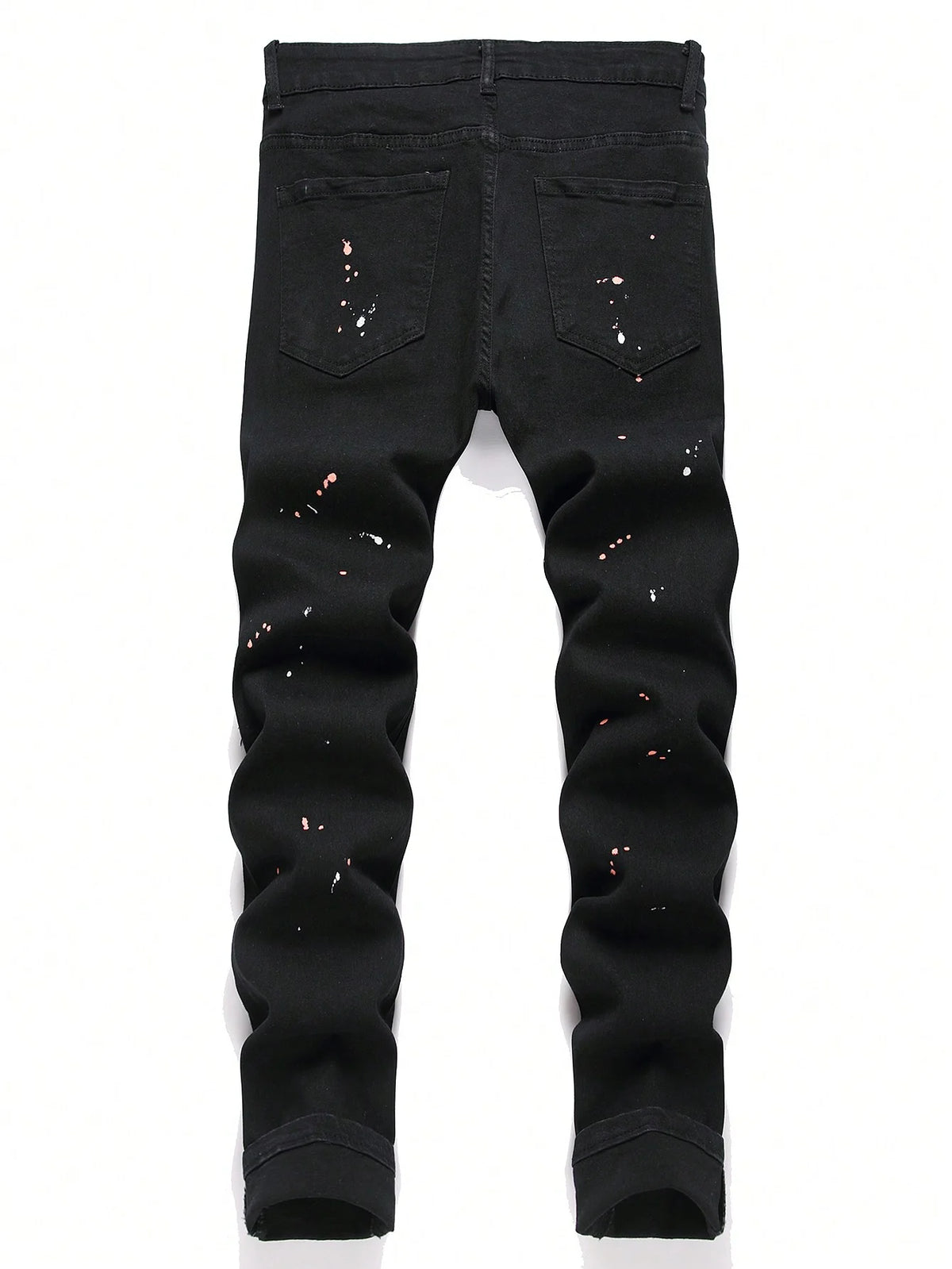 Men y2k Stretchy Skinny Denim Jeans For Men Casual pants Ripped Patchwork Hole Slim Fit Denim Hip Hop Black Straight Trousers - Matrix Studios