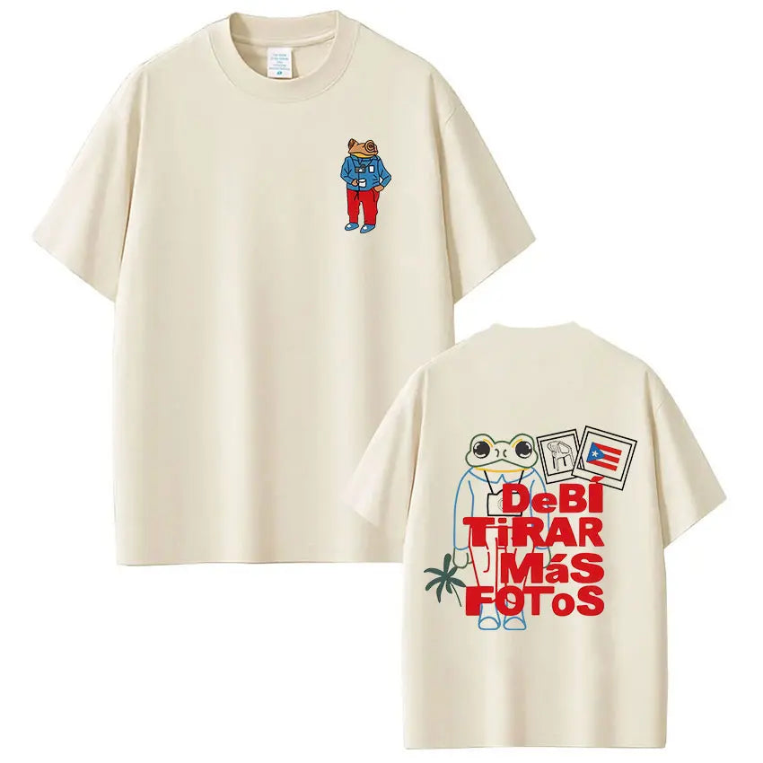 Rapper Bad Bunny T-shirt Debi Tirar Mas Fotos DTMF World Tour T Shirts Men's Women Fashion Vintage Hip Hop T-shirts Streetwear - Matrix Studios