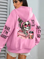 Expensive Talks Back Funny Printing Womens Hoodie Loose Multicolor Pullovers Fleece Autumn Sportswear Casual Pocket Hoody - Matrix Studios