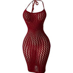 Fishnet Women Sexy Beach Cover Up Dress Women Stretch See Through Sleeveless without Bikini Swimsuit Coverup Mini Beachwea - Matrix Studios