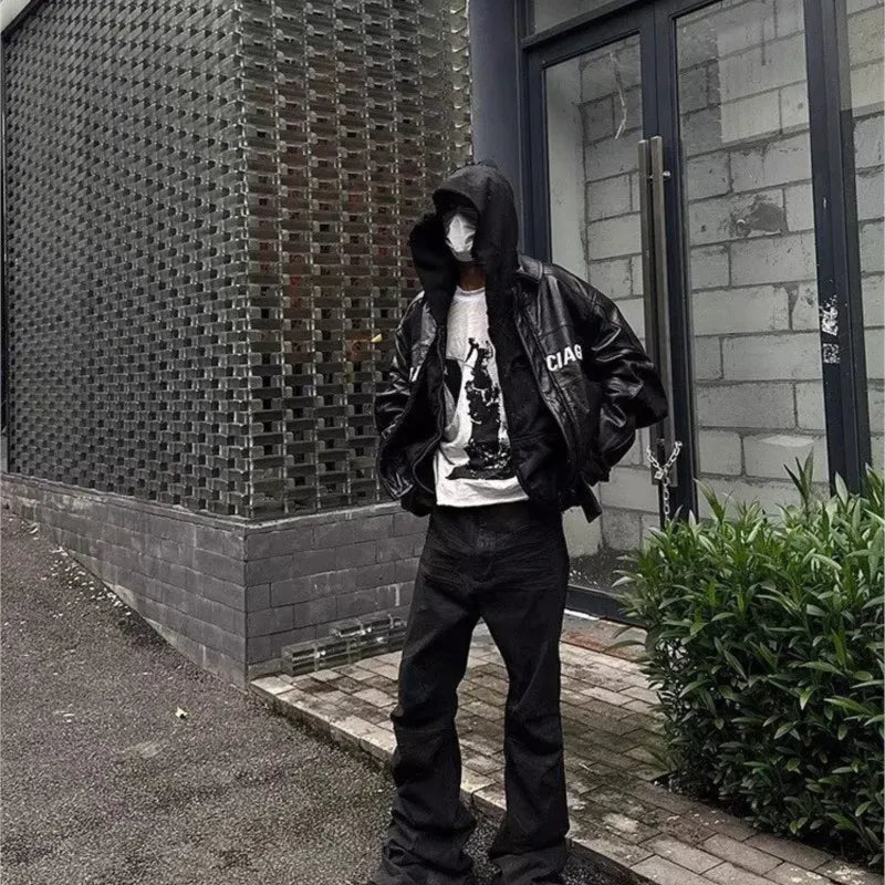 Y2K Washed Jeans Gothic Vintage Micro Flared Middle Waisted Zipper Pants Women Men Streetwear High Quality Design Sense Trousers - Matrix Studios