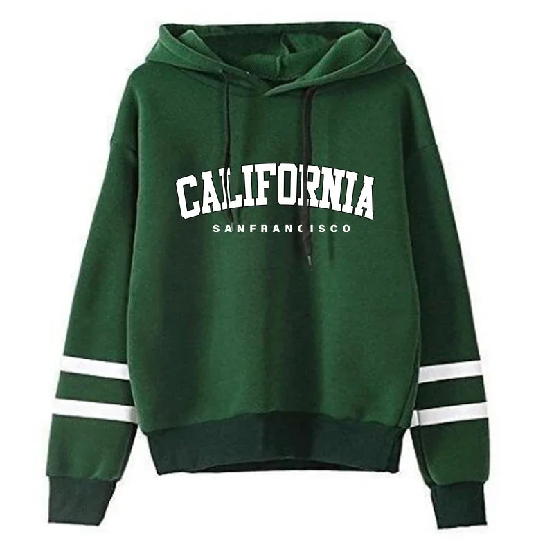 California Womens Tracksuit Casual Stripe Versatile Hooded Sweatshirt or Pants or Suit Simplicity Hot Sales Street Outfits S-3XL - Matrix-studios.com