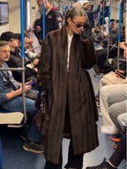 Brown Long Faux Fur Coat Women Fashion Full Sleeve Fluffy Loose Lace Up Overcoat 2025 Winter Lady Daily High Street Outwear - Matrix Studios