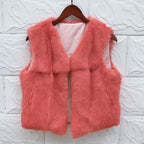 Fancy Rani Real Rabbit Fur Vest Short Natural Jacket For Women Fashion Leather Autumn Winter Spring Outwear High Quality - Matrix Studios