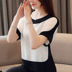 Fashion Women Blouses 2025 Women Blouse Shirt Short Sleeve Casual Chiffon Blouse Women Shirts Womens Tops and Blouses 3397 50 - Matrix-studios.com