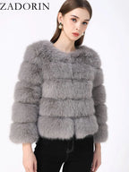 ZADORIN S-6XL Mink Coat Winter Black White Faux Fur Coat Woman Elegant Fluffy Faux Fur Jacket Top Short Fur Coats Woman Clothing - Matrix Studios
