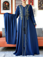 2025 New Elegant Women Abaya Long Sleeve Chiffon Loose Open Abaya Muslim Islamic Clothing Cardigan Style for Special Occasions - Matrix-studios.com