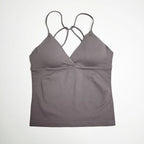 NCLAGEN Vision Twist Front Longline Top Women's Seamless Thin Straps Yoga Gym Workout Vest Running Tank Tops Fitness Clothing - Matrix-studios.com