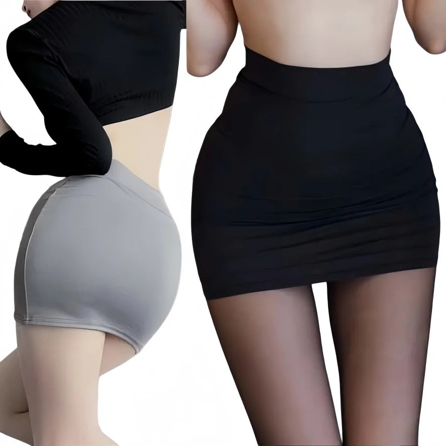 2026 New High Waist Thin Pencil Silk Mini Skirts Night Club Wear Wrap Hips Sexy Casual Black White Short Skirt for Women Summer - Matrix-studios.com