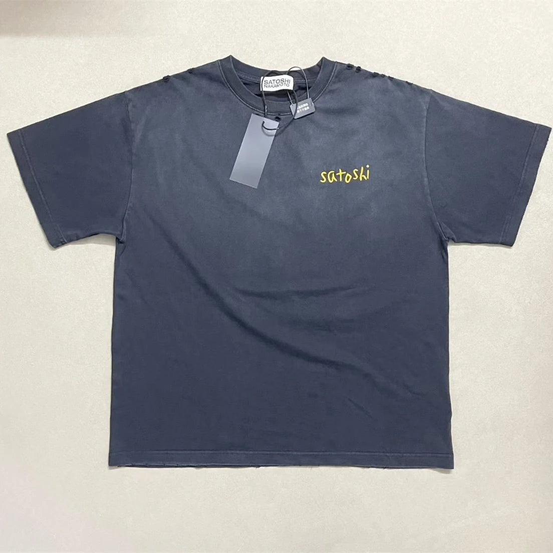 Satoshi Nakamoto Hole Chain Stitch T Shirt Men Women High Quality Tee Tops T-Shirt - Matrix-studios.com