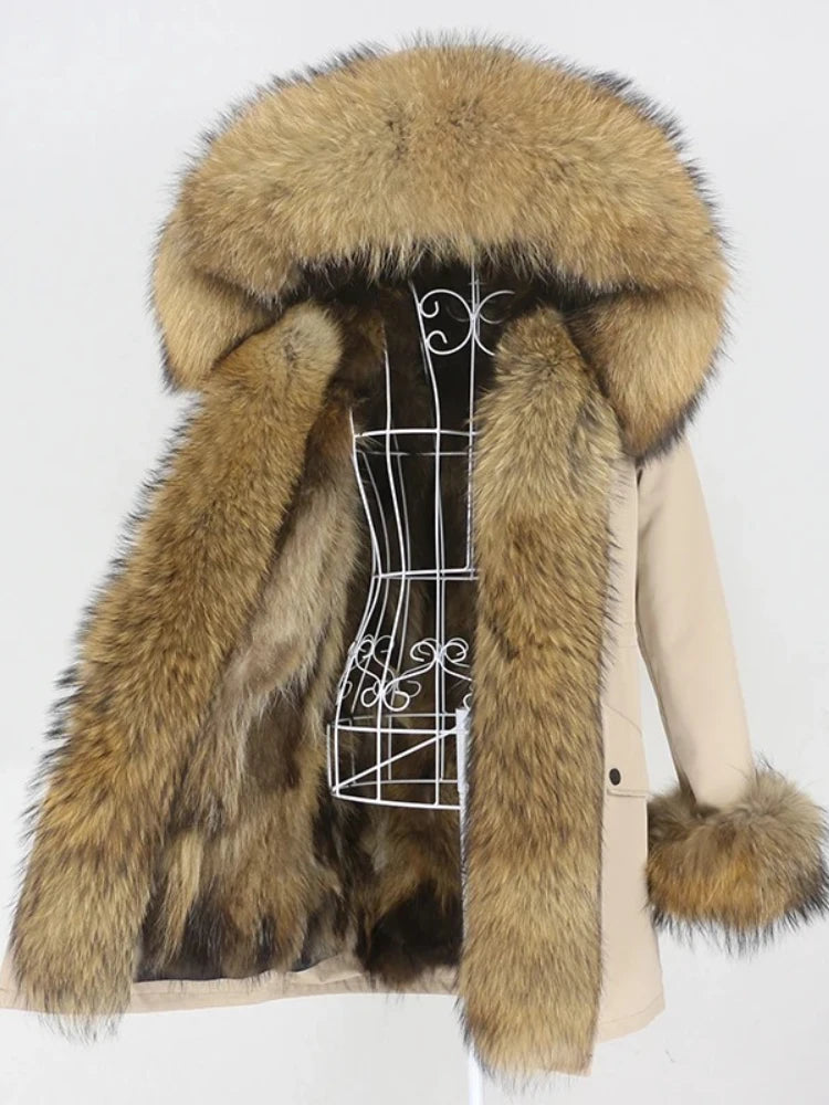 OFTBUY Winter Jacket Women Long Parka Real Fox Fur Coat Natural Raccoon Fur Collar Hood Thick Warm Streetwear Parkas New - Matrix Studios