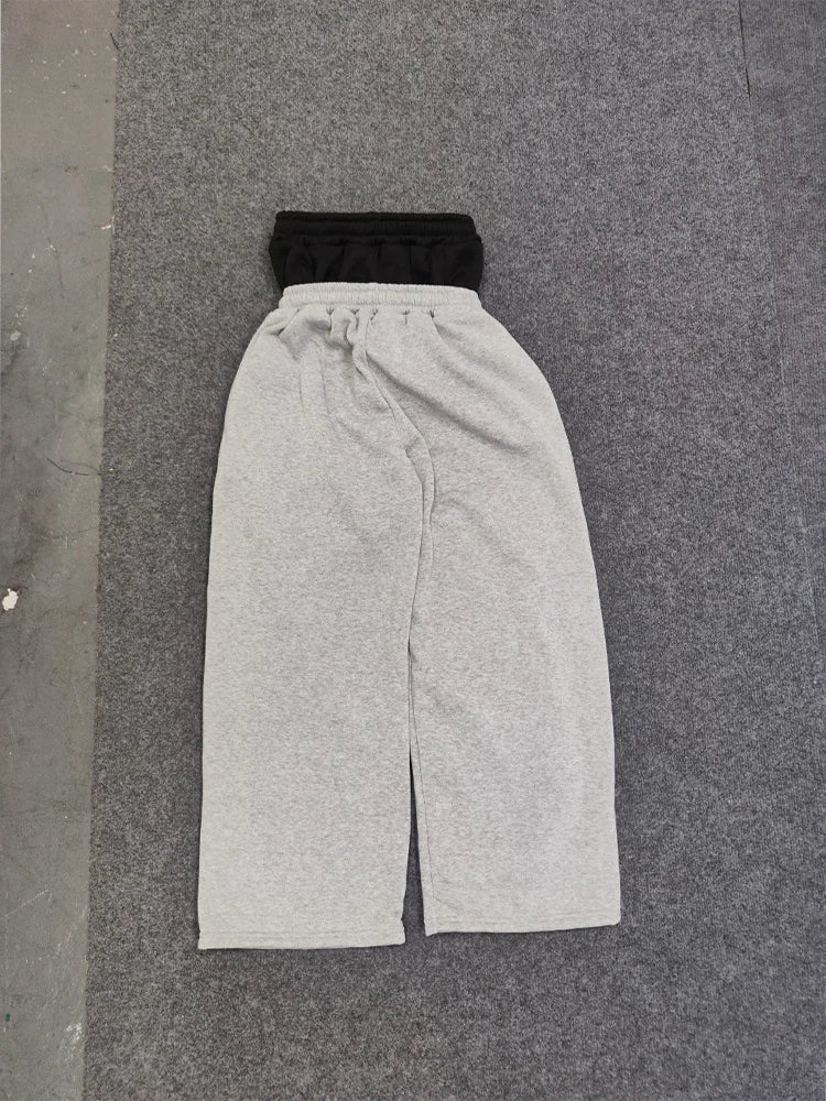 Autumn Winter New Women Y2K Double Waist Embroidered Street Couple Personalized Printed Patterns Trendy Street Pants - Matrix-studios.com