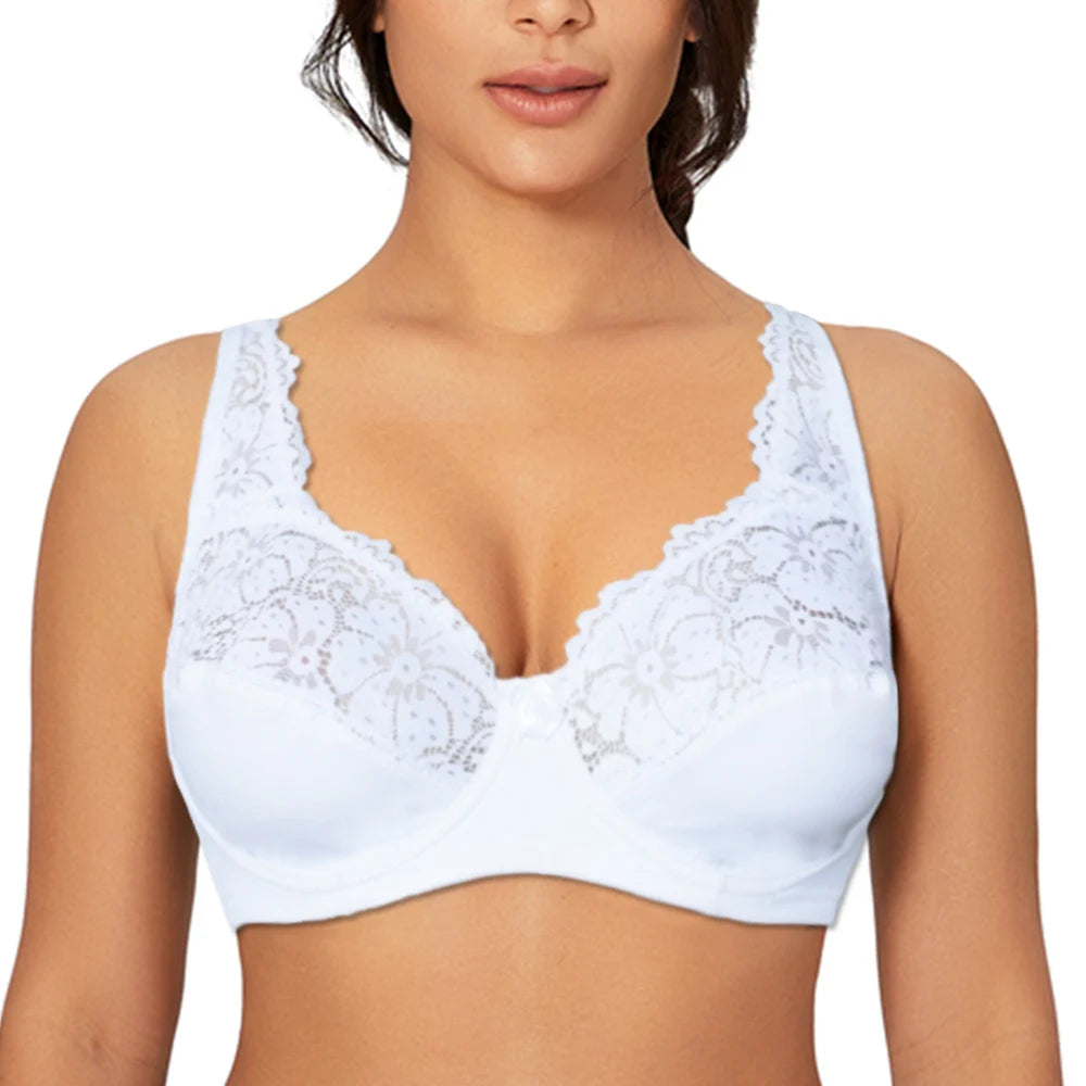 Bras For Womens Lingerie Top Female Lace Bra Underwire Plus Size Brassiere Perspective Sexy Underwear B C D DD E F Cup - Matrix Studios