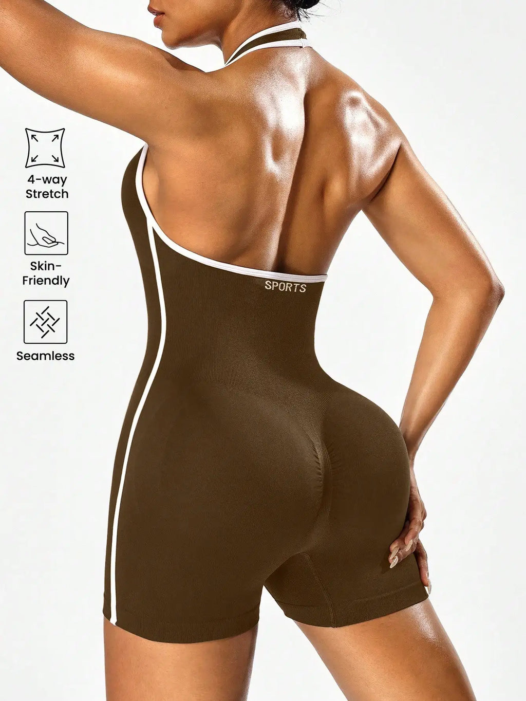 Women's Backless Color-Block Cross-Body Fitness Jumpsuit – Stretchy Yoga One-Piece Outerwear Ideal for Workout, Training & Daily - Matrix Studios