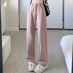 Woman Vintage Wide Leg Jeans Girls High Waist Pants Female Fashion Black Black Grey Retro Blue Light Blue Pink Denim Trousers - Matrix-studios.com