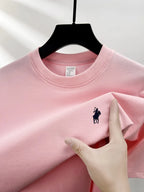 100% pure cotton short sleeve round neck men's T-shirt hot selling luxury brand summer exquisite pony embroidery breathable top - Matrix Studios