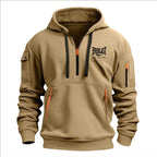 Fashion autumn and winter men's brand clothing multi-zipper design printed hoodie casual sweatshirt loose hooded jumper - Matrix Studios