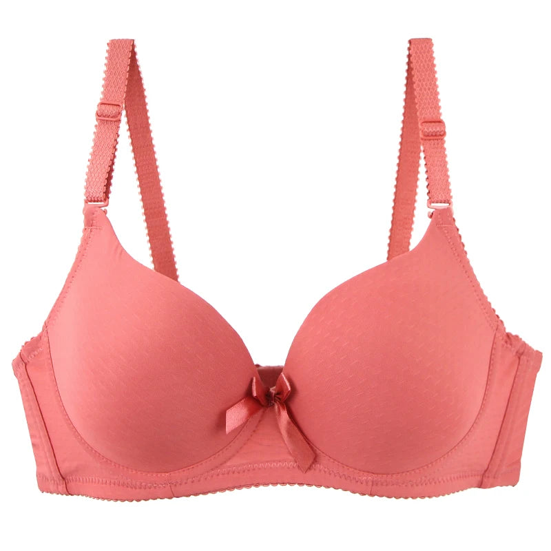 2025 New Sexy Plus Size Bras Bow Sweat Absorption Underwear For Women Solid Smooth Seamless Breathable ABC Cup Lingerie - Matrix Studios