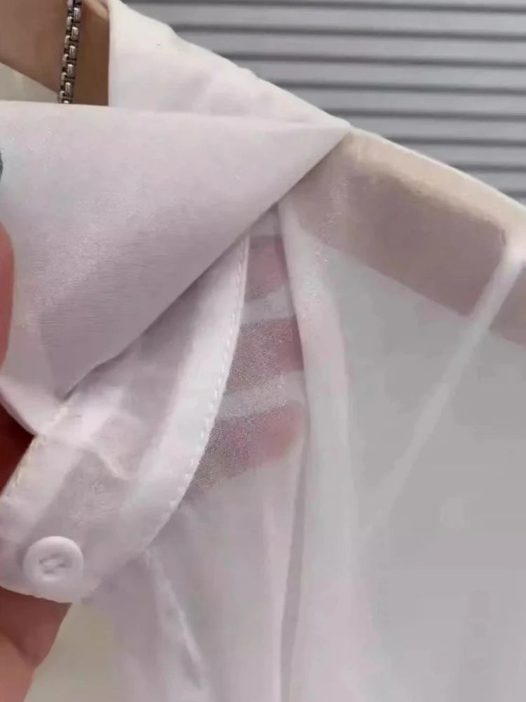 Plus Size Women’s Tops 2025 Summer Breathable and Sun-Proof Ice Silk Button Thin Loose Sheer Chiffon Blouses Shirts Long Sleeve - Matrix-studios.com