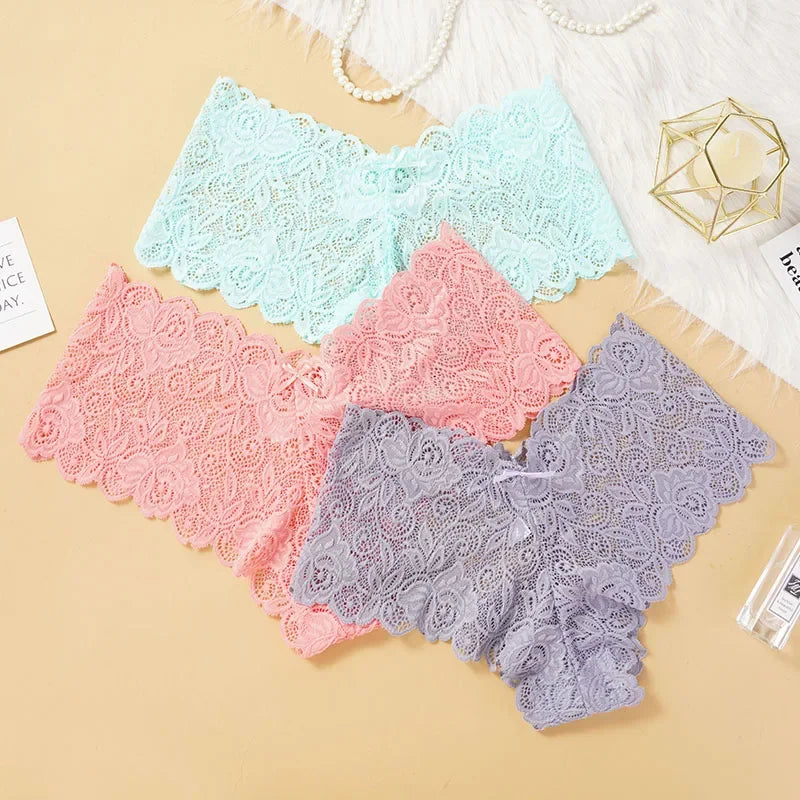 M-XXL Sexy Floral Lace Panties Women Briefs Low Waist Soft Lingerie Cost-Effective Comfortable Underwear Girls Intimate Panty - Matrix Studios