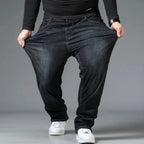 Plus Size Men's Jeans 10XL(160kg) Straight Leg Stretch Denim Pants For 160KG Heavyweight Blue/Black Big & Tall Casual Trousers - Matrix Studios