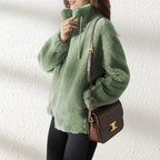 Women Autumn Winter Faux Fur Coats Zipper Cardigan Plush Thick Warm Coat Loose Oversized Outerwear Female Coral Fleece Overcoat - Matrix Studios