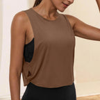 Women Sleeveless Yoga Tops Athletic Vest Breathable Blouse Cover Up Gym Workout Cool T-Shirt Running Short Tank Crop Top - Matrix-studios.com