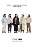 CHIC VEN Women's Pant Loose Casual New High Waist Fleece Pant Thick Plush Warm Female Sports Trousers Autumn Winter 2023 - Matrix-studios.com