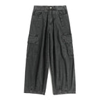 Baggy Jeans Men's Oversize Cargo Korean Black Wide Pants Streetwear Hip Hop Harajuku Male Fashion Straight Denim Pants - Matrix Studios