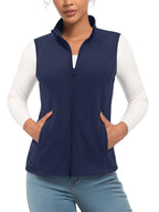 TACVASEN Fleese Sleeveless Vests Womens Fall Winter Thermal Hiking Golf Waistcoats Soft Casual Outerwear Zip Jackets 4 Pockets - Matrix Studios