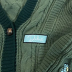 Butterfly Knitted Cardigan Women Dark Green Cardigans with Embroidery Winter Letter Patch Oversized Sweaters Tops Folklore Girl - Matrix Studios