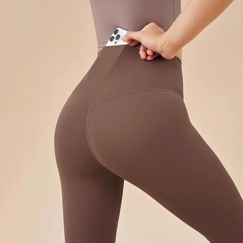 SOISOU Nylon Yoga Capri Pants Leggings Women's Pants Gym Sexy High Waist Tight Breathable Elastic Girl Sports Pants 13 Colors - Matrix-studios.com