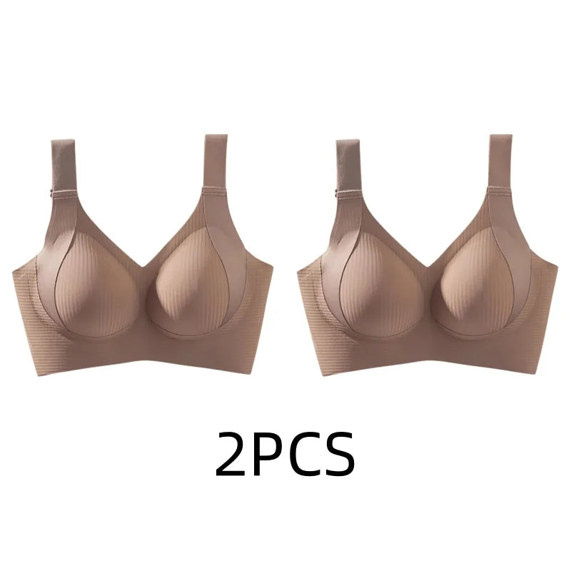 1/2PCS Women's Seamless Underwear, Thin Style, Large Breasts, Small Breasts, No Wires, Pull-up And Anti-sagging Large Size Bra - Matrix Studios