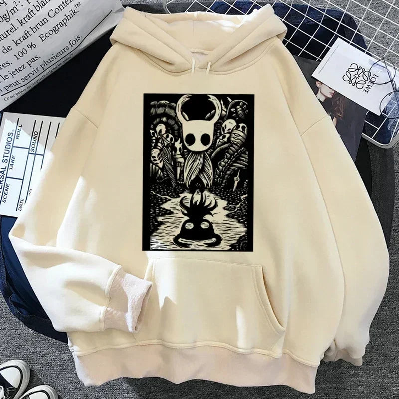 Hollow Knight Hoodies Men Korea Ulzzang Grunge Y2k Aesthetic Fmale Autumn and Winter Pullover Hoddies Graphic Streetwear - Matrix Studios