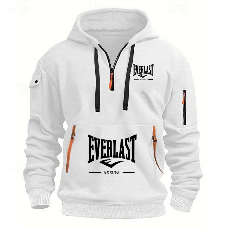 Fashion autumn and winter men's brand clothing multi-zipper design printed hoodie casual sweatshirt loose hooded jumper - Matrix Studios