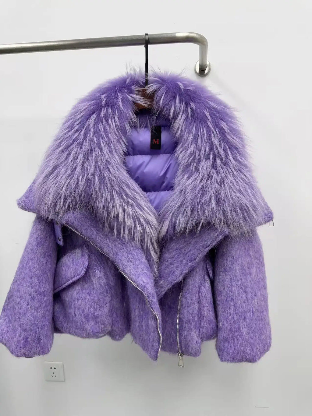 CXFS 2026 New Winter Fashion Wool Coat Splicing Down Jacket Lining With Oversized Fox Fur Collar Thick Warm Women's Coat - Matrix Studios