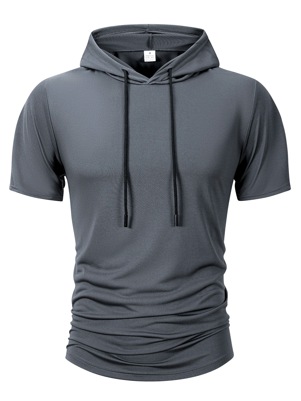 Summer Men's Hooded Sweatwear Casual Short Sleeve Loose T-shirt Solid Color Lightweight Hoodie Fitness Breathable Tops - Matrix Studios