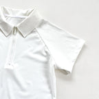 Women's Short - Sleeve Polo Shirts: White and Navy Blue Options Available, Half - Zip Collar for Both Style and Comfort 。 - Matrix-studios.com