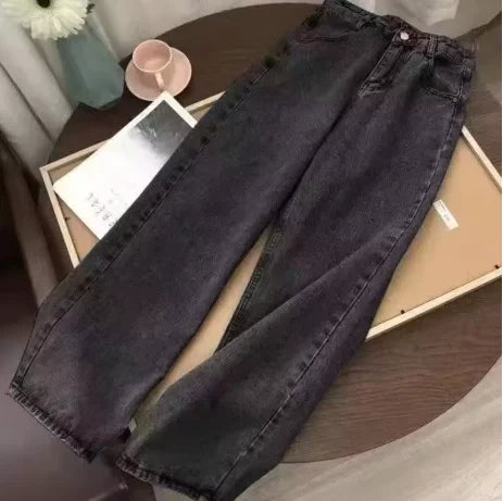 Y2K vintage black thorn Printing baggy jeans harajuku trend brand men women street hip hop fashion casual couple Wide-leg pants - Matrix Studios