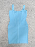 BEAUKEY Blue Spaghetti Strap Women Mini Bandage Dress Bodycon Sexy Above Knee Length Bodycon Party Club Dress XL Classic Vestido - Matrix-studios.com
