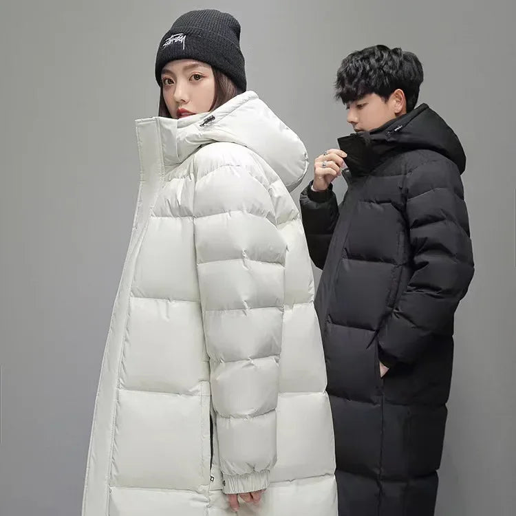 New Winter Duck Down Coats Men Hooded Long Puffer Jackets Unisex Casual Parkas Quality Couples Outdoor Windproof Warm Jackets 3X - Matrix Studios