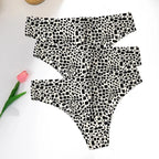 WarmSteps 3Pcs/Set Sexy Leopard Thongs Women's Panties Thongs 2024 New Female Underwear Seamless Printed Panties Ice Silk Briefs - Matrix Studios