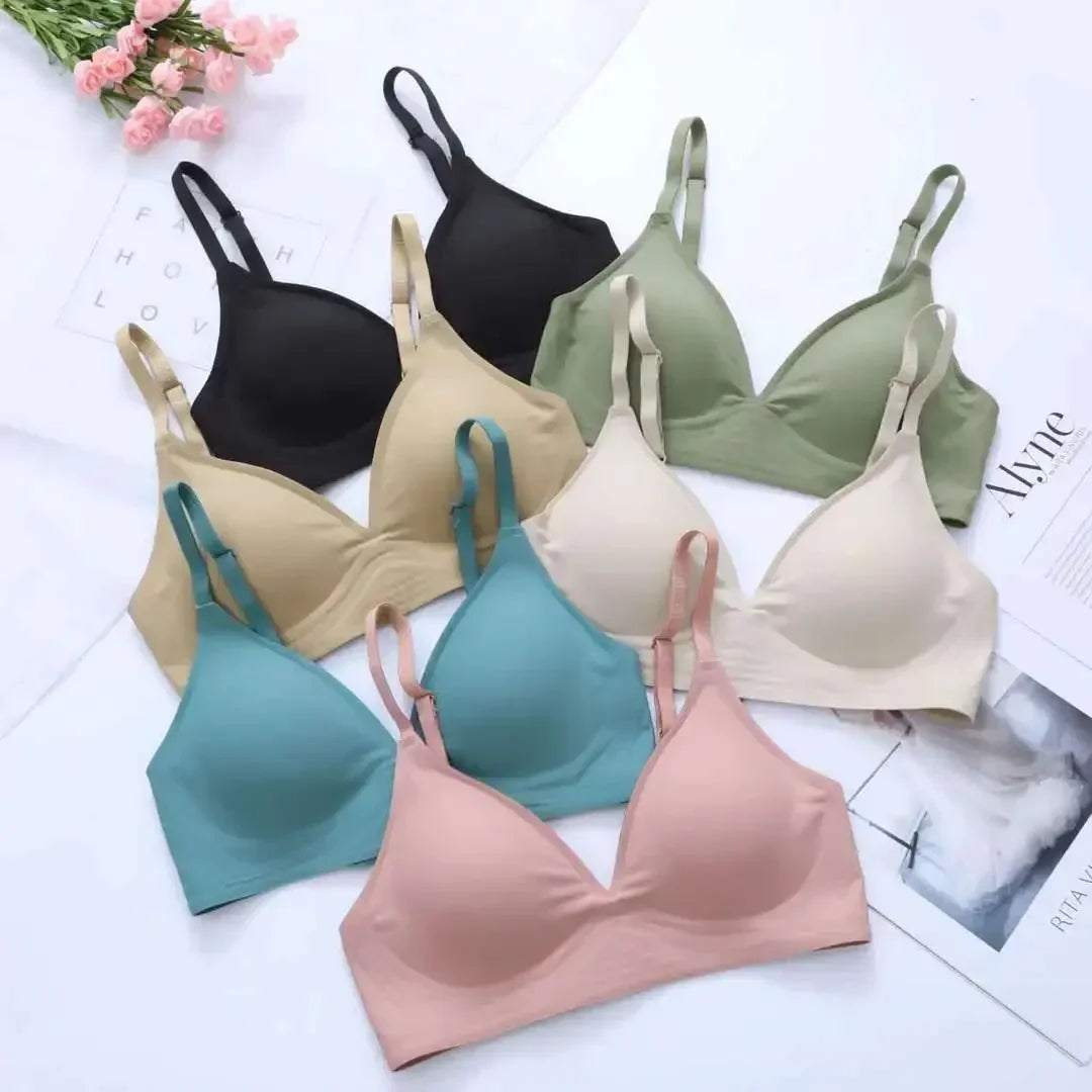 Latex Jelly Underwear Seamless Bras for Woman Wireless Sleep Removable Padded Bralette One Piece Brassiere No Wire Comfortable - Matrix Studios