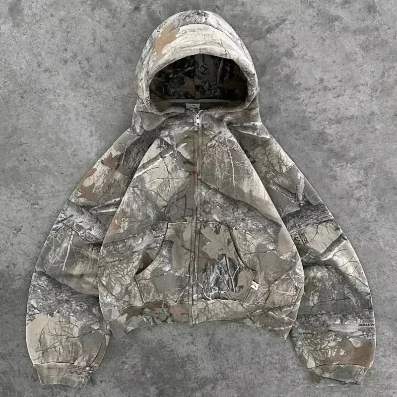 Korean Fashion Simple Gray Double Sided Oversized Zipper Hoodie Women Y2K New Harajuku Gothic Casual Joker Couple Sweatshirt - Matrix Studios