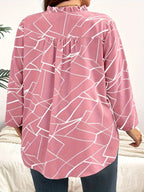 Plus Size Spring Autumn Women's Elegant Blouses Shirt Casual Fashion V Neck Loose Long Sleeve Female Tops - Matrix-studios.com
