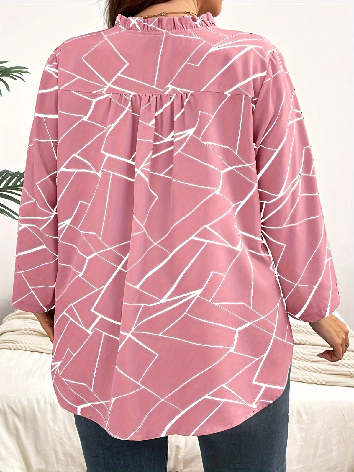 Plus Size Spring Autumn Women's Elegant Blouses Shirt Casual Fashion V Neck Loose Long Sleeve Female Tops - Matrix-studios.com