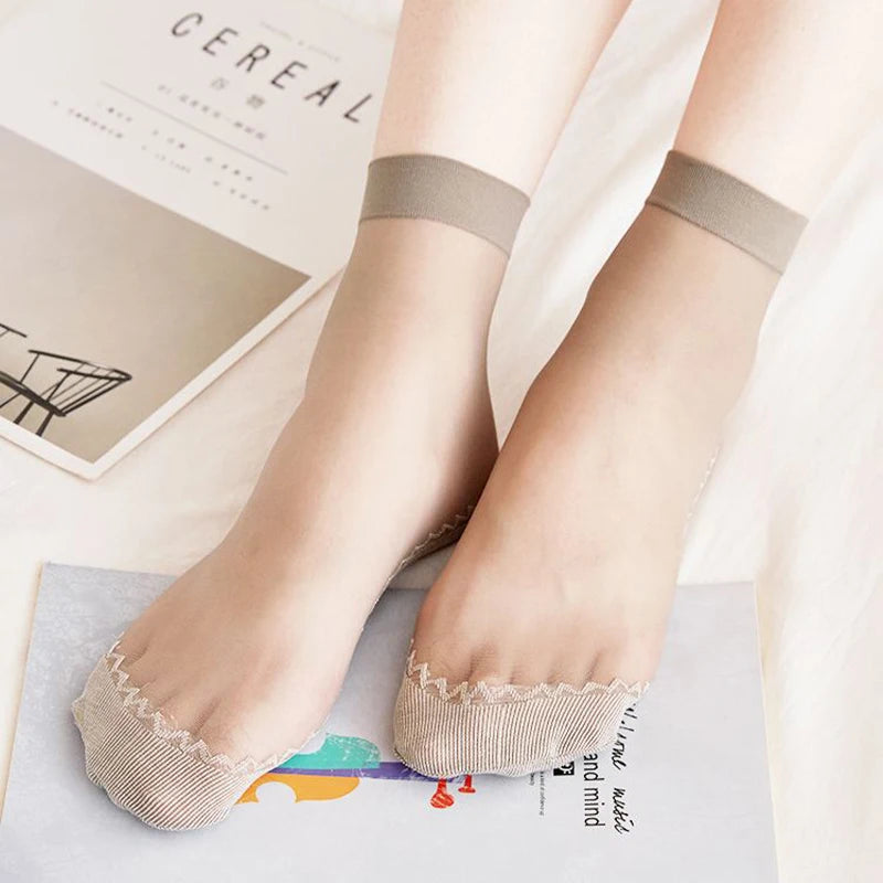 10Pairs Women Sock Soft Breathable High Quality Ultra-Thin Ankle Sock Comfortable Lightweight Transparent Fashionable Casual Sox - Matrix Studios