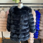 70CM 4in1 New Fast Shipping New Fashion Women Fashion Real Natural Fox Fur Long Coat Jacket for Winter Warm Over Coat - Matrix Studios